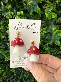 3D Mushroom Dangle Earrings