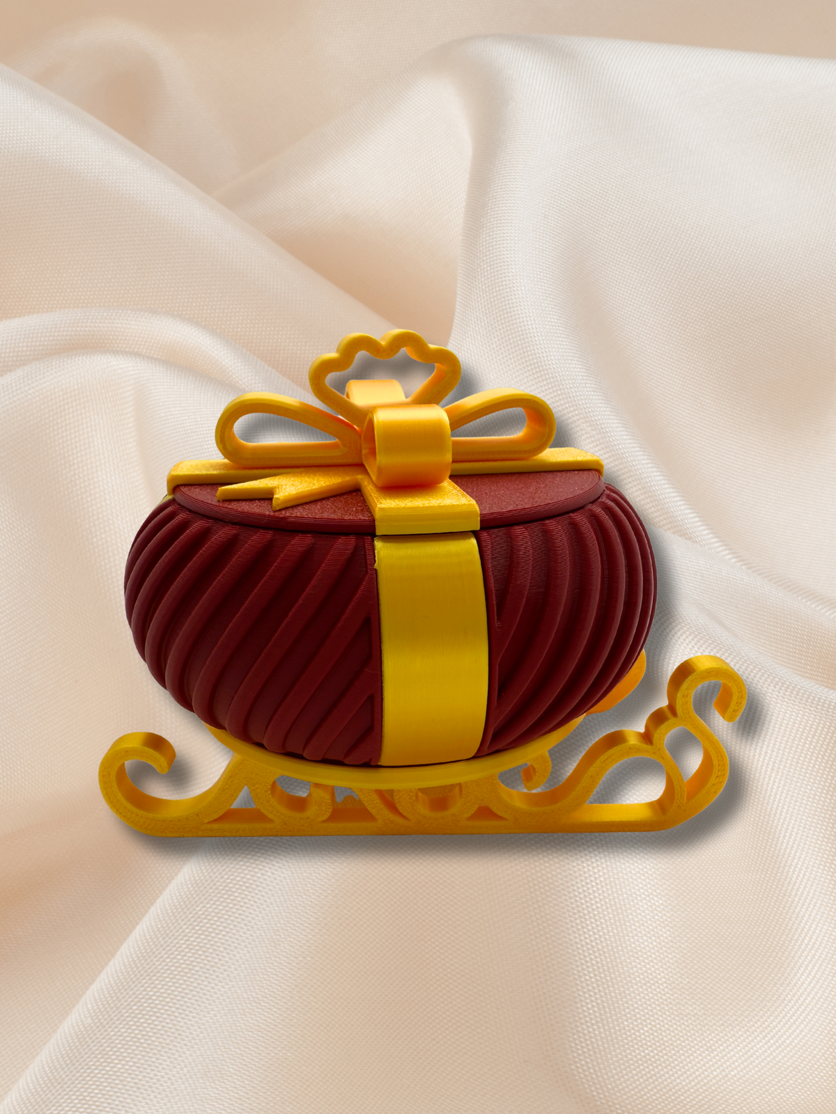 Christmas Gift Trinket Box with Sleigh Base