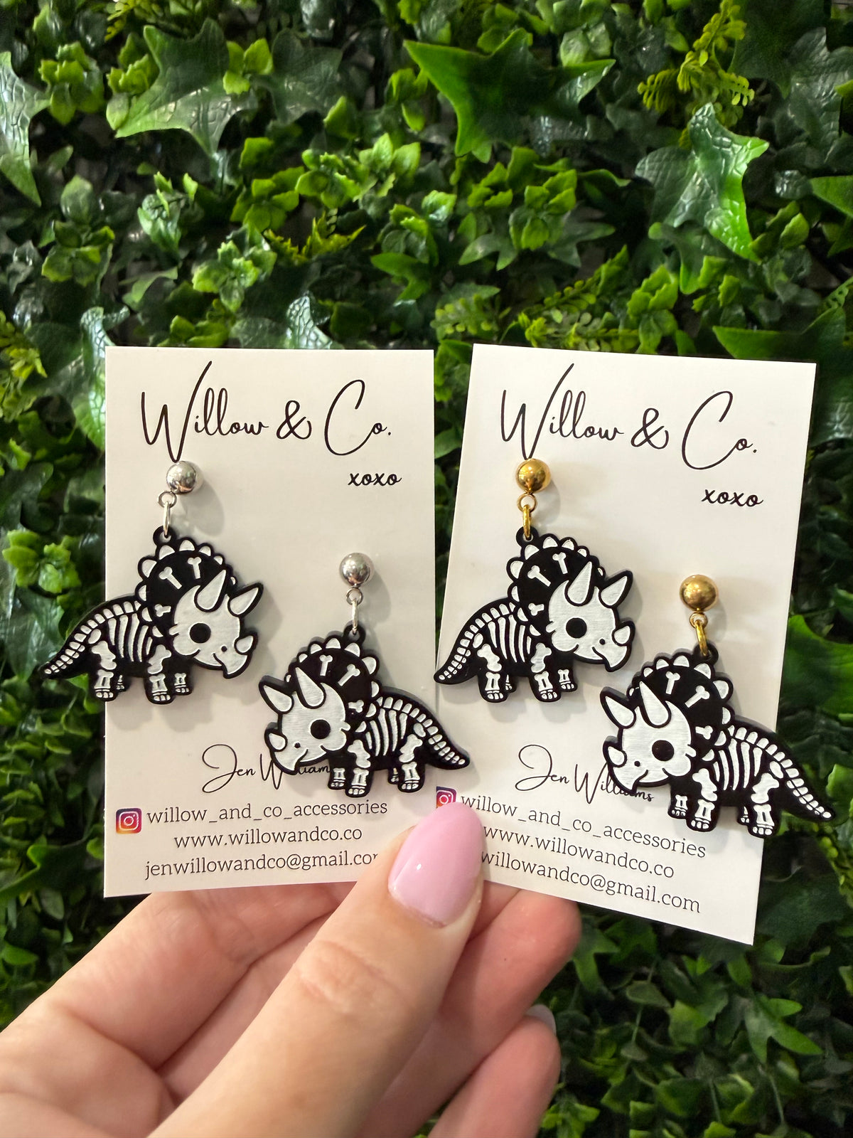 Halloween Bone-O-Ceratops  Skeleton Dangle