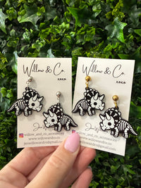 Halloween Bone-O-Ceratops  Skeleton Dangle