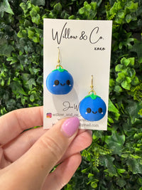 3D Blueberry Dangle Earring
