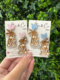 Engraved Bunny Dangle Blue