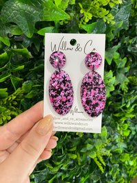 Large Oval Dangle Black Cherry