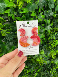 Large Clay Dangle Sunset Swirl