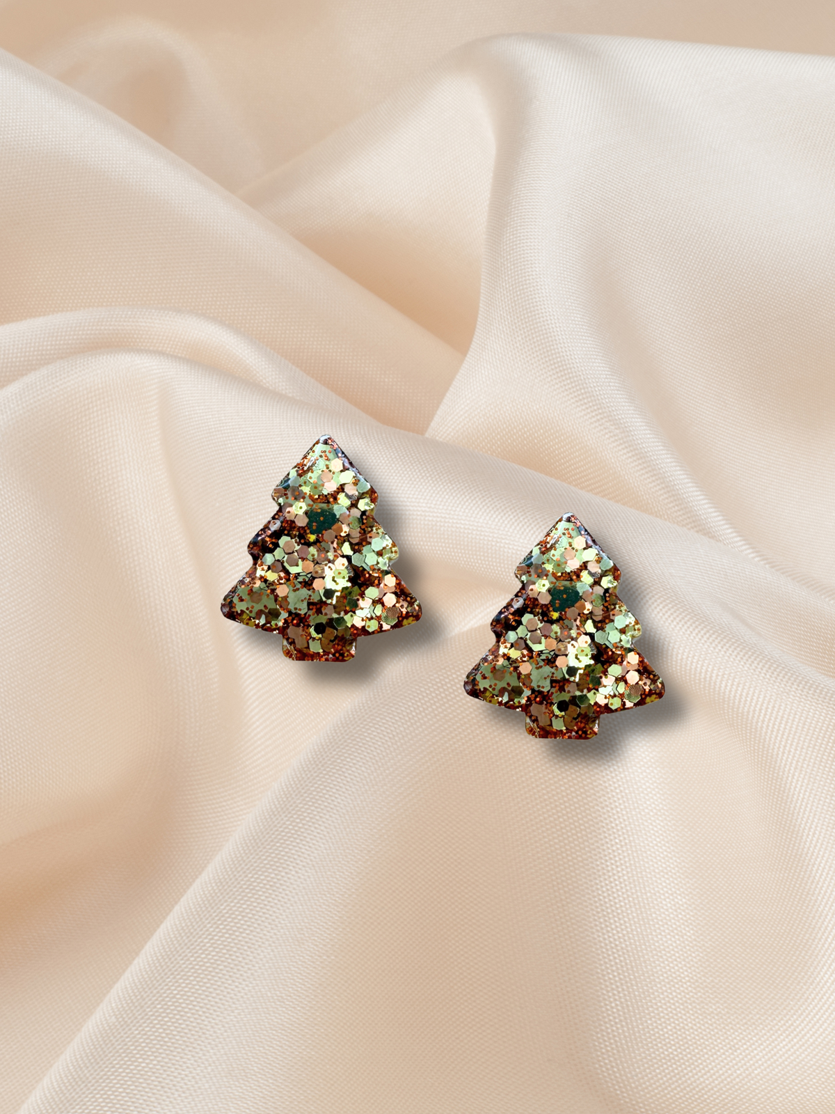 2cm Christmas Tree Studs Copperlight