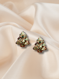 2cm Christmas Tree Studs Copperlight