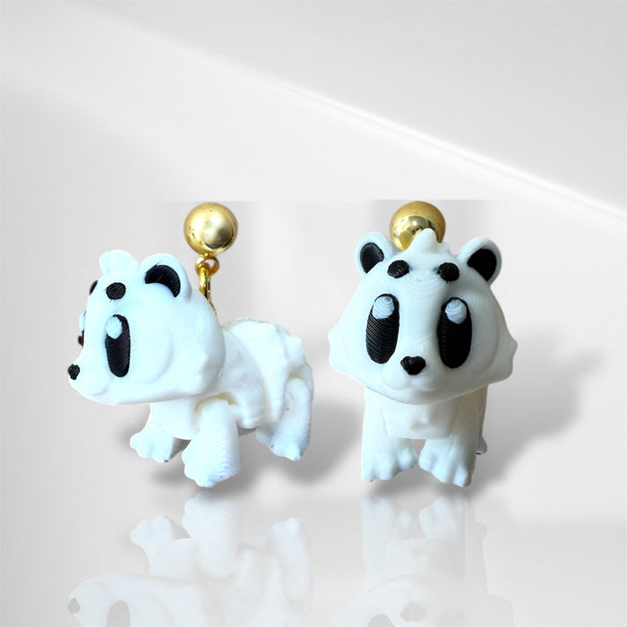3D Polar Bear Dangle Earrings