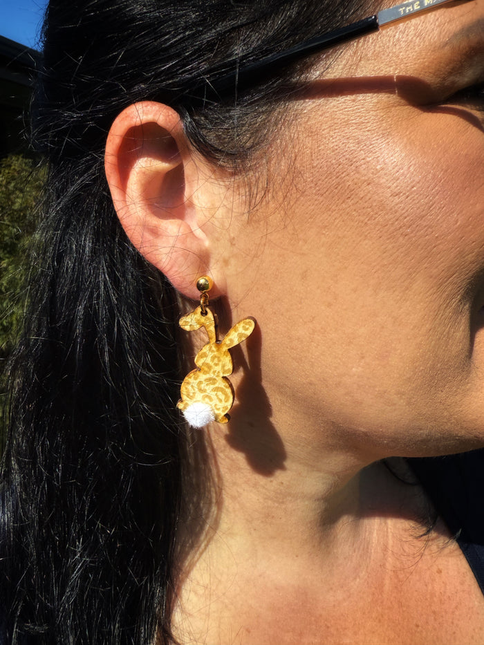 Large Easter Leopard Bunny Dangle