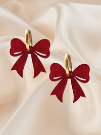 Hoop Bow Dangle Red