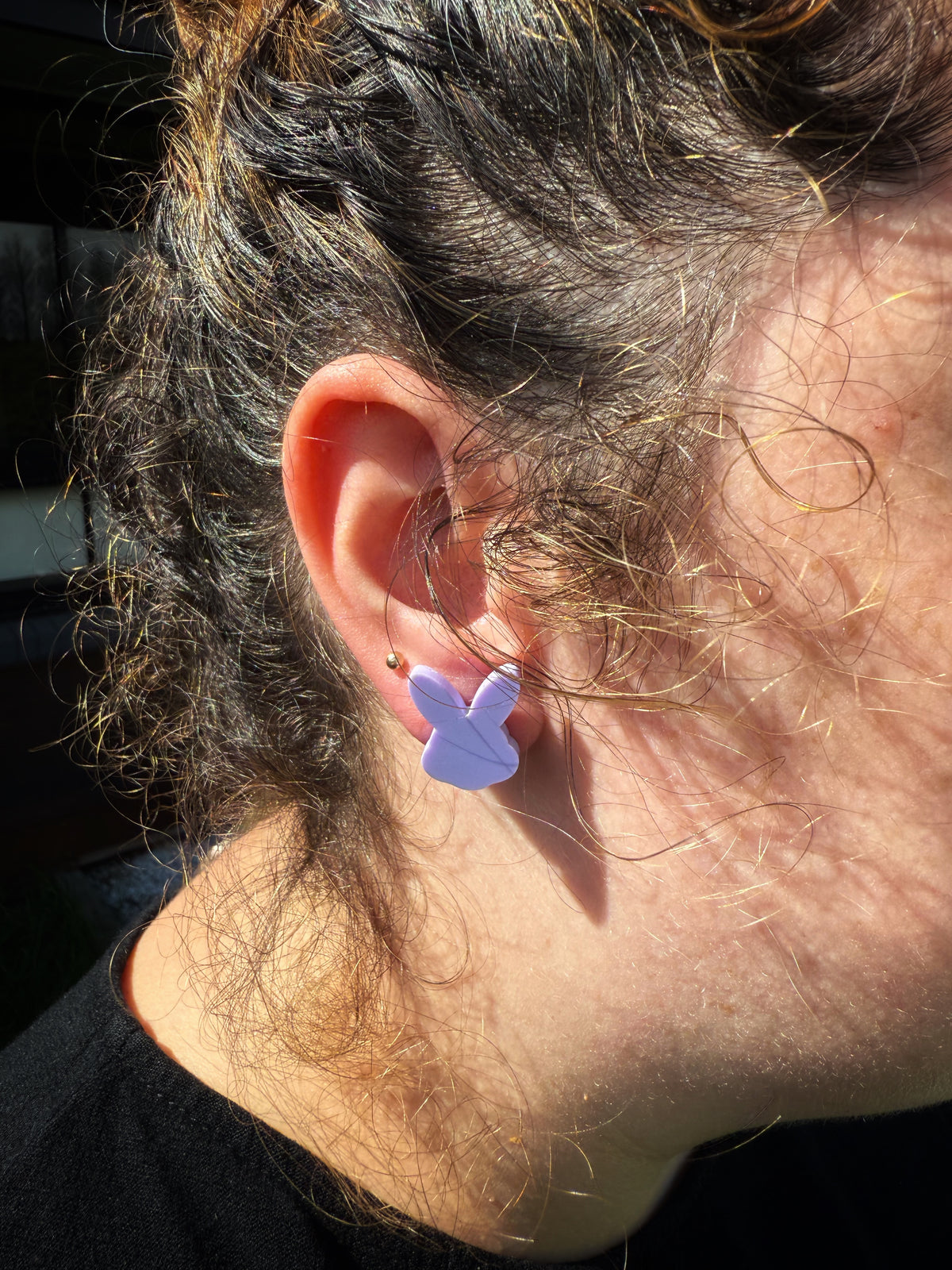 2cm Bunny Head Stud Lilac