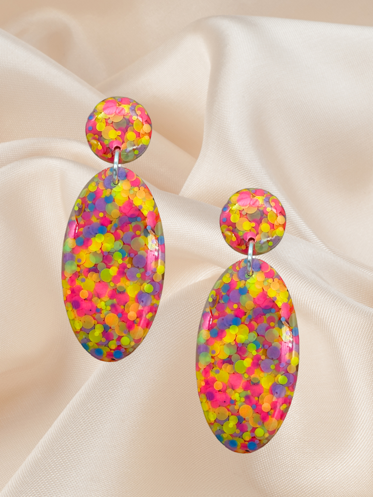 Large Oval Dangle Neon Spots