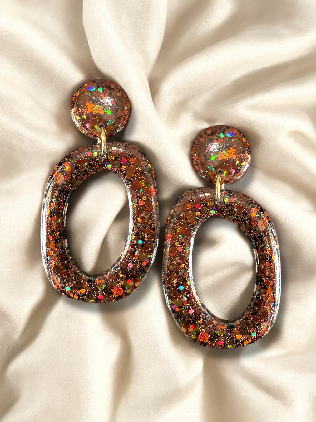 LARGE Organic Hoop Dangle Hazel