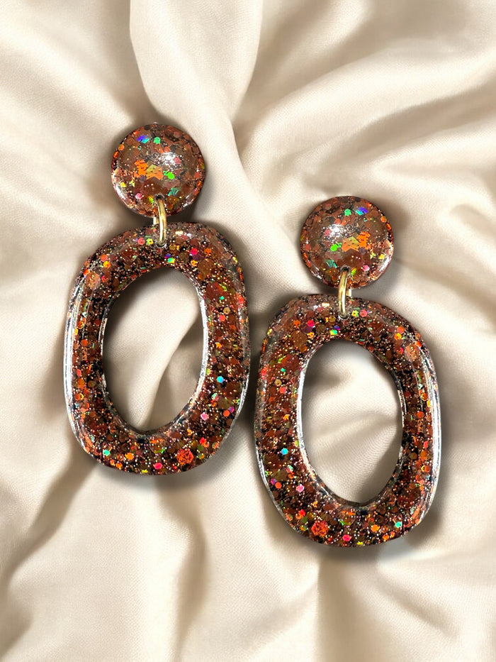 LARGE Organic Hoop Dangle Hazel