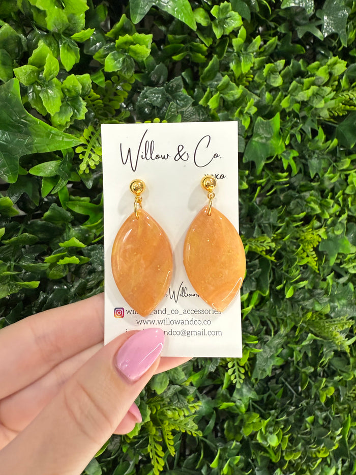 LARGE Clay Dangle Tangerine Twist