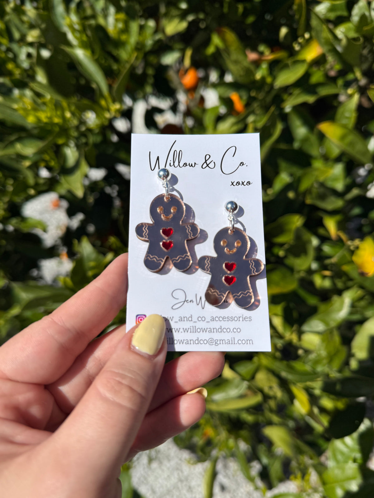 Gingerbread Man Sweetheart acrylic Dangle