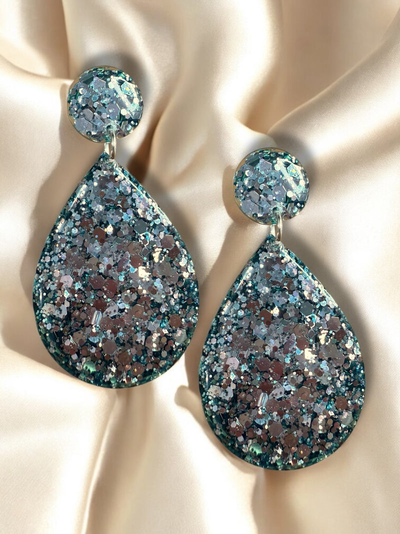 Large Dangle SeaFoam Glow