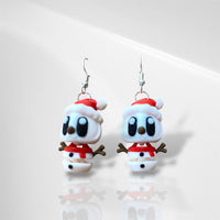 3D Festive Snowman dangle earrings
