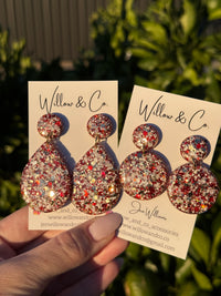 Large Dangle Scarlet Sparkle