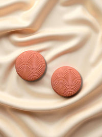 2cm Clay Stud Textured Fan Peachy