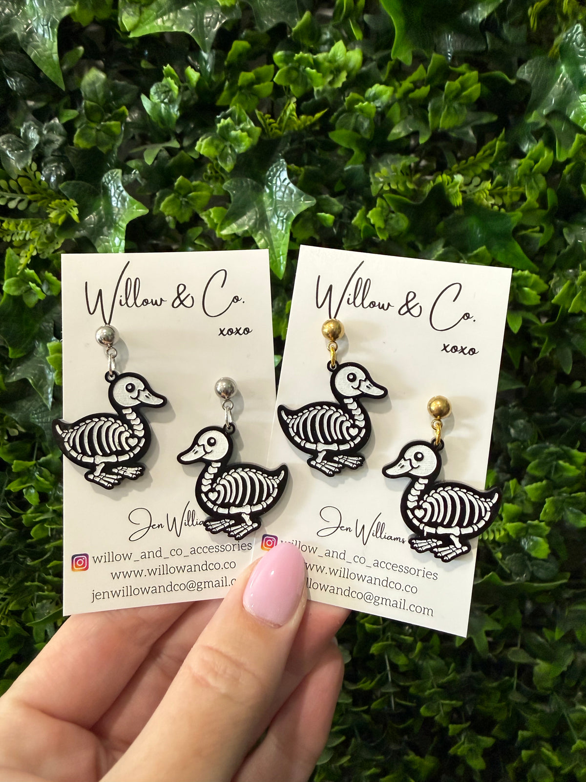 Halloween Quack from the Dead Duck Skeleton Dangle