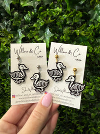 Halloween Quack from the Dead Duck Skeleton Dangle