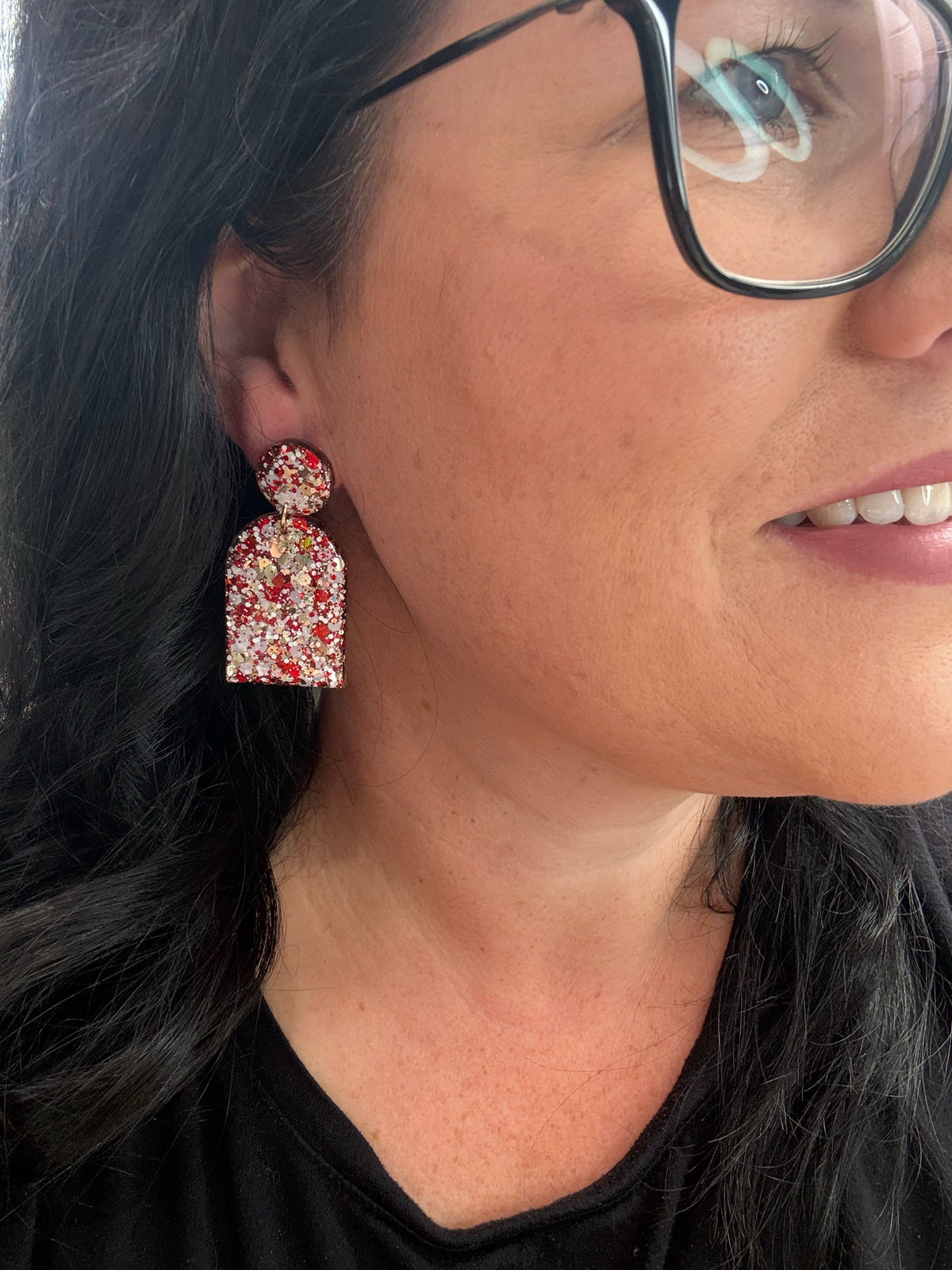 Long Arch Dangle Scarlet Sparkle