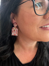 Long Arch Dangle Scarlet Sparkle