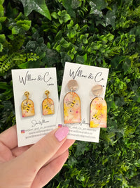 Hand Painted Arch Dangle Honey Bloom