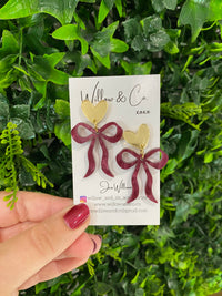 Acrylic Valentine Bow Dangle