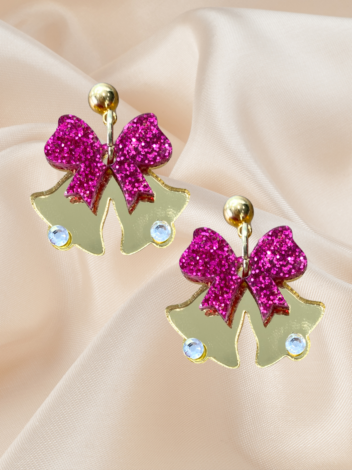 Jingle bells acrylic dangle Pink Twinkle