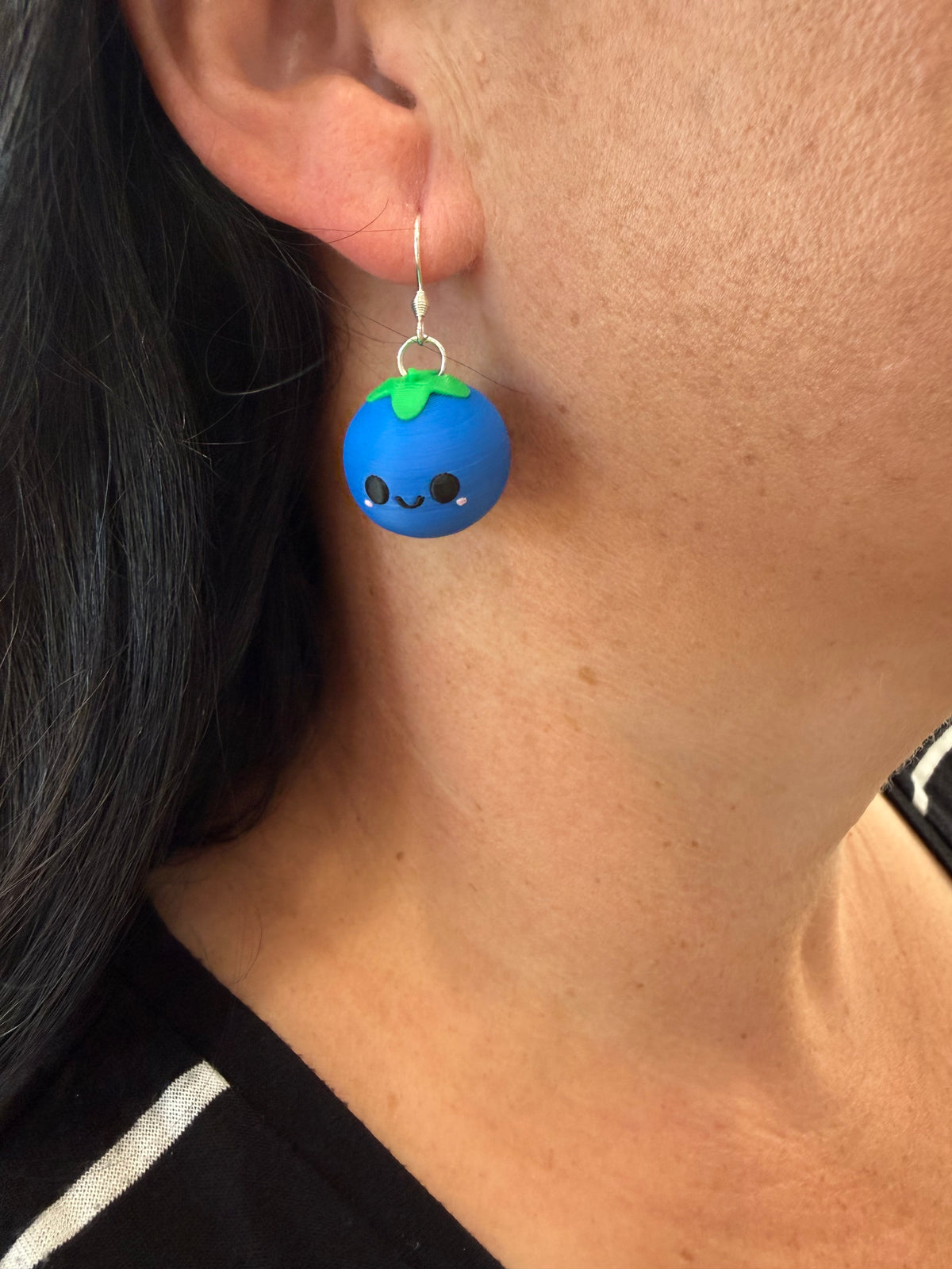 3D Blueberry Dangle Earring
