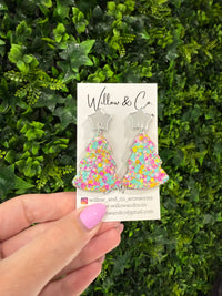 Large Christmas Tree Dangle Merry Pastel