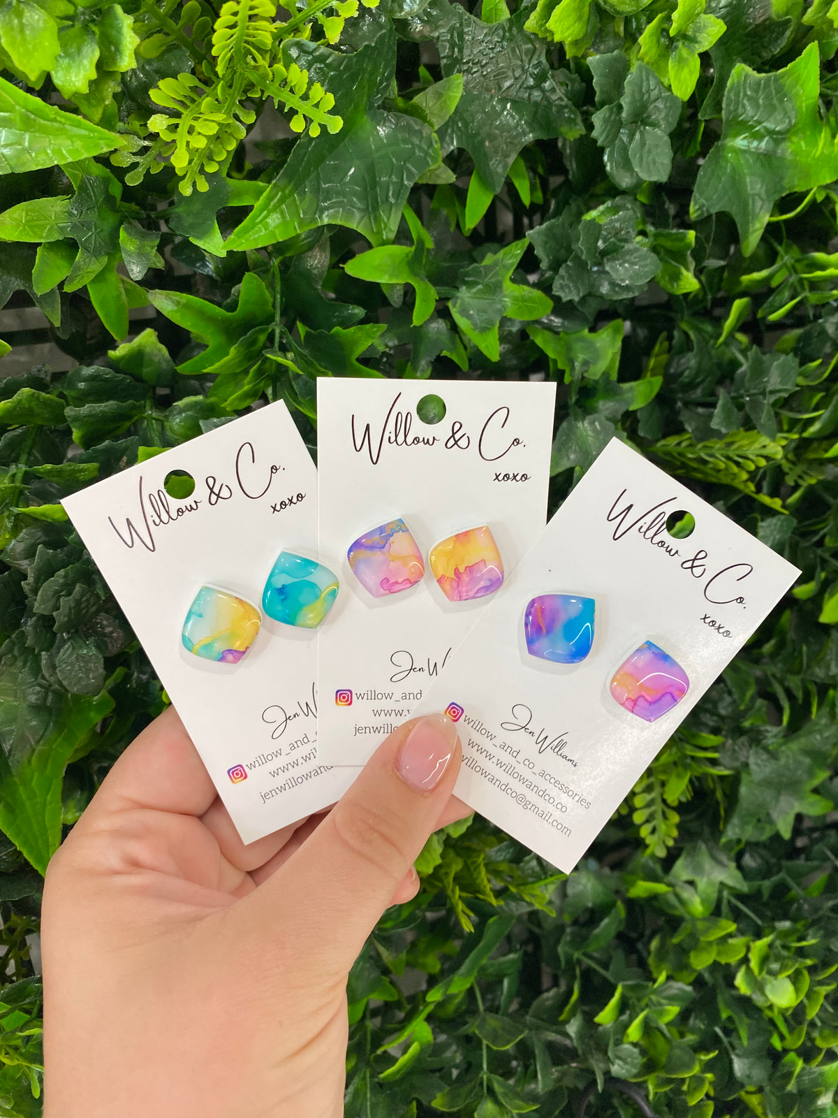 1.8 Teardrop Stud Watercolour Wonderland