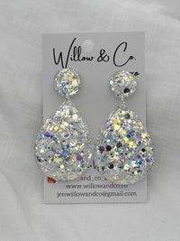 ✨ Icy Opal + Sterling Sparkle Dangle Duo – Now with BONUS Mini Studs