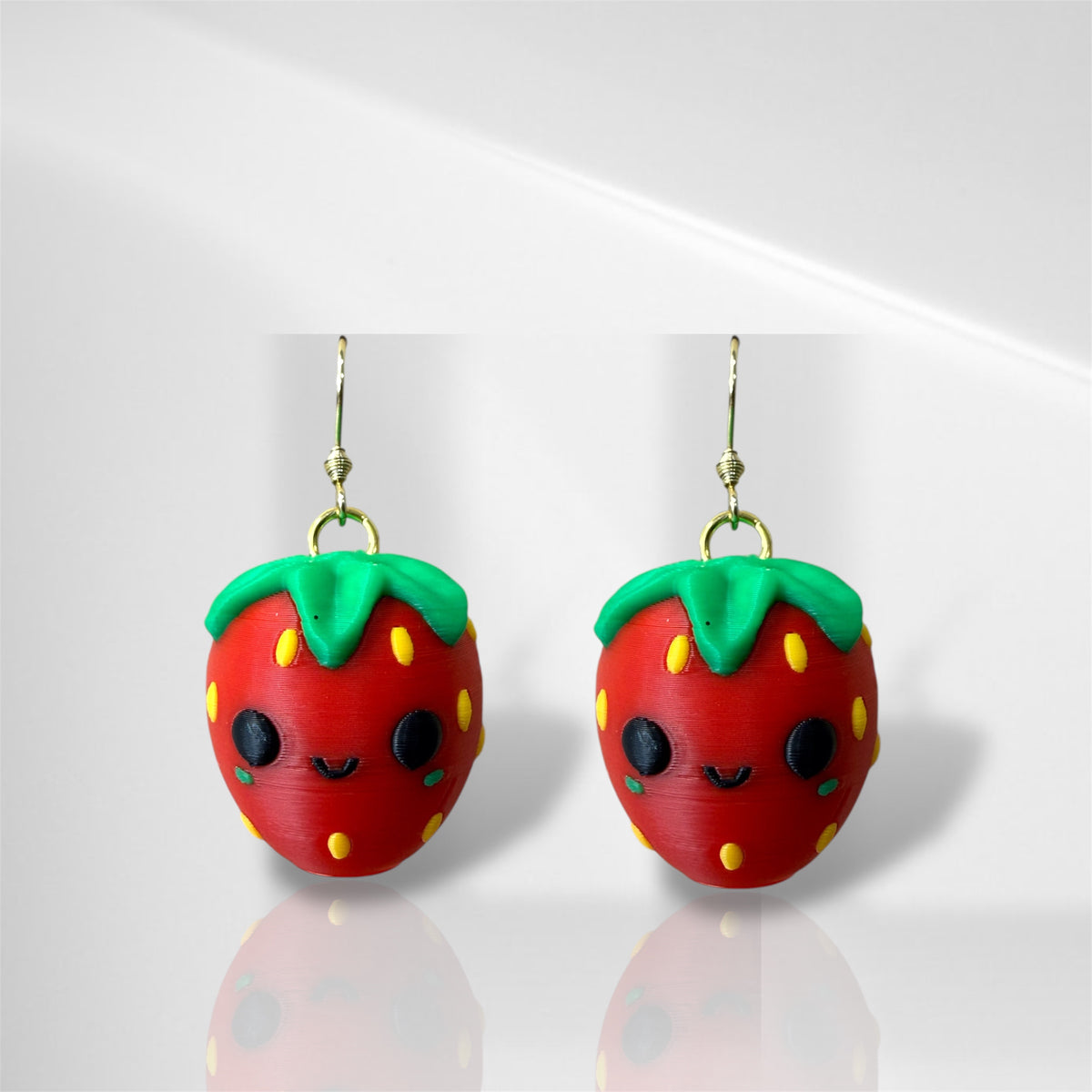 3D Strawberry Dangle Earring