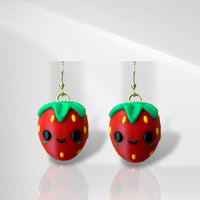 3D Strawberry Dangle Earring