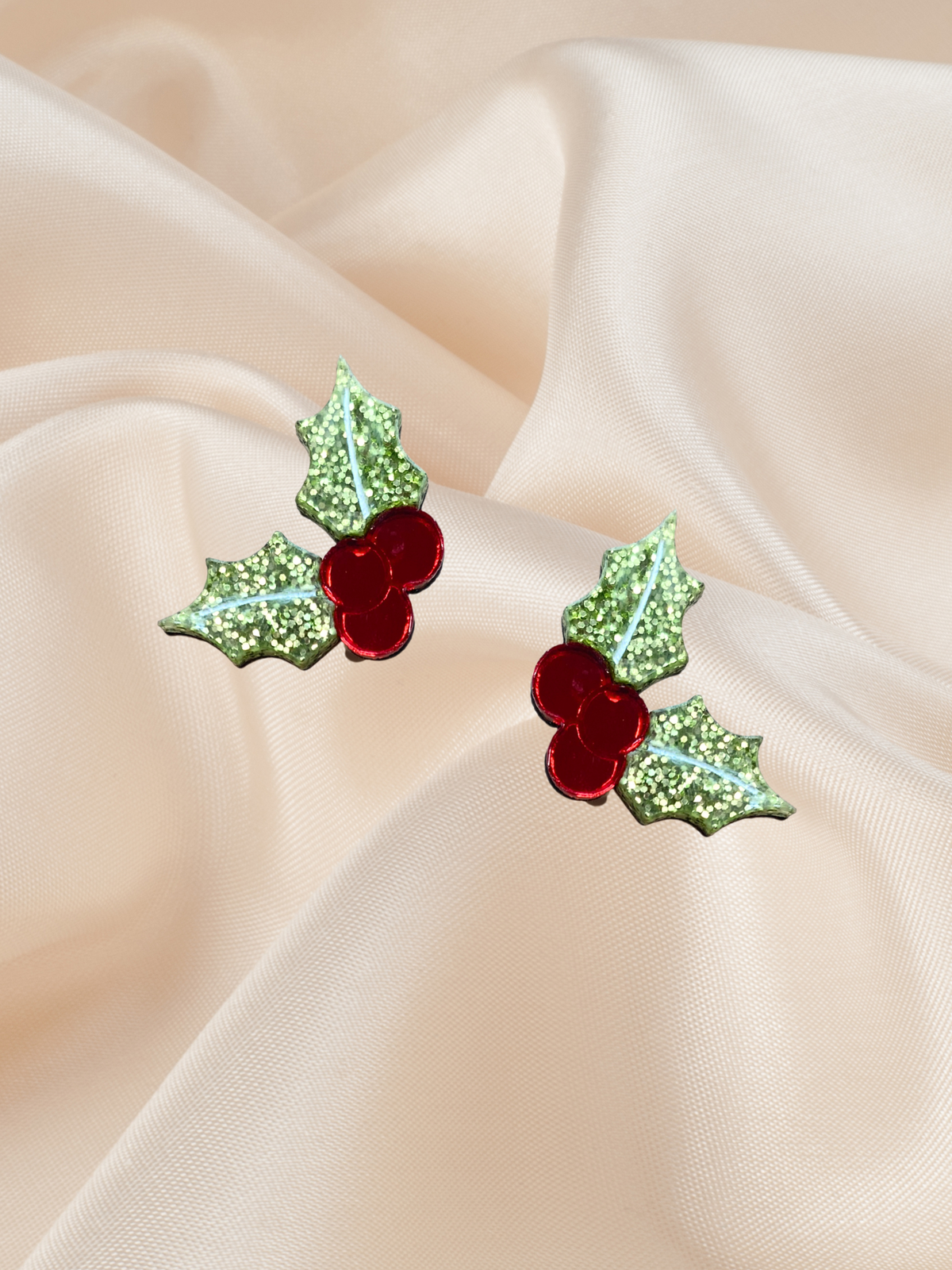 Christmas Holly Studs