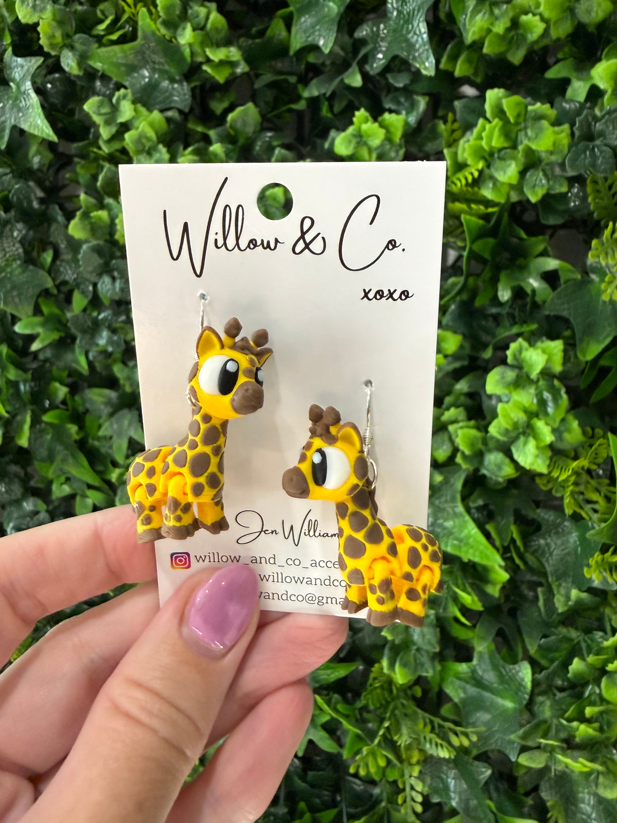 3D Giraffe Dangle Earrings