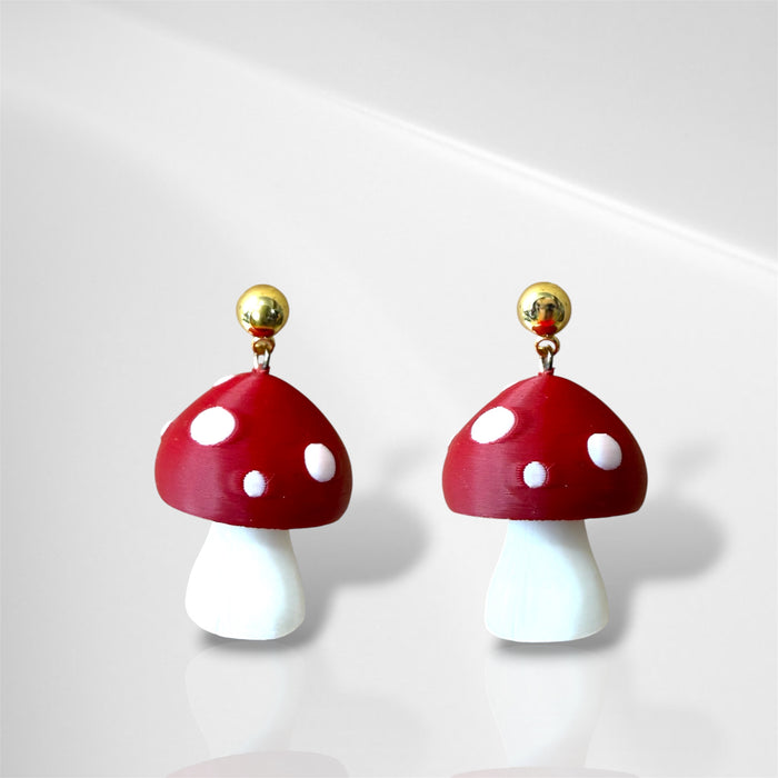 3D Mushroom Dangle Earrings