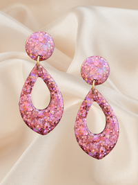 Feature Teardrop Dangle Dusty Rose