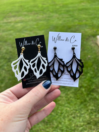 Large Geo Dangle Black