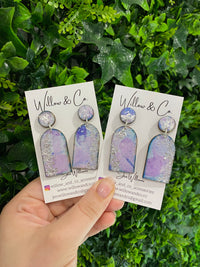 Hand painted Arch Dangle Arctic Iris
