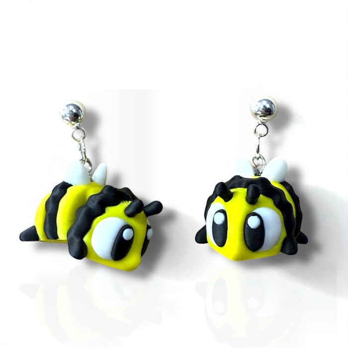 3D Bee Dangle Earrings