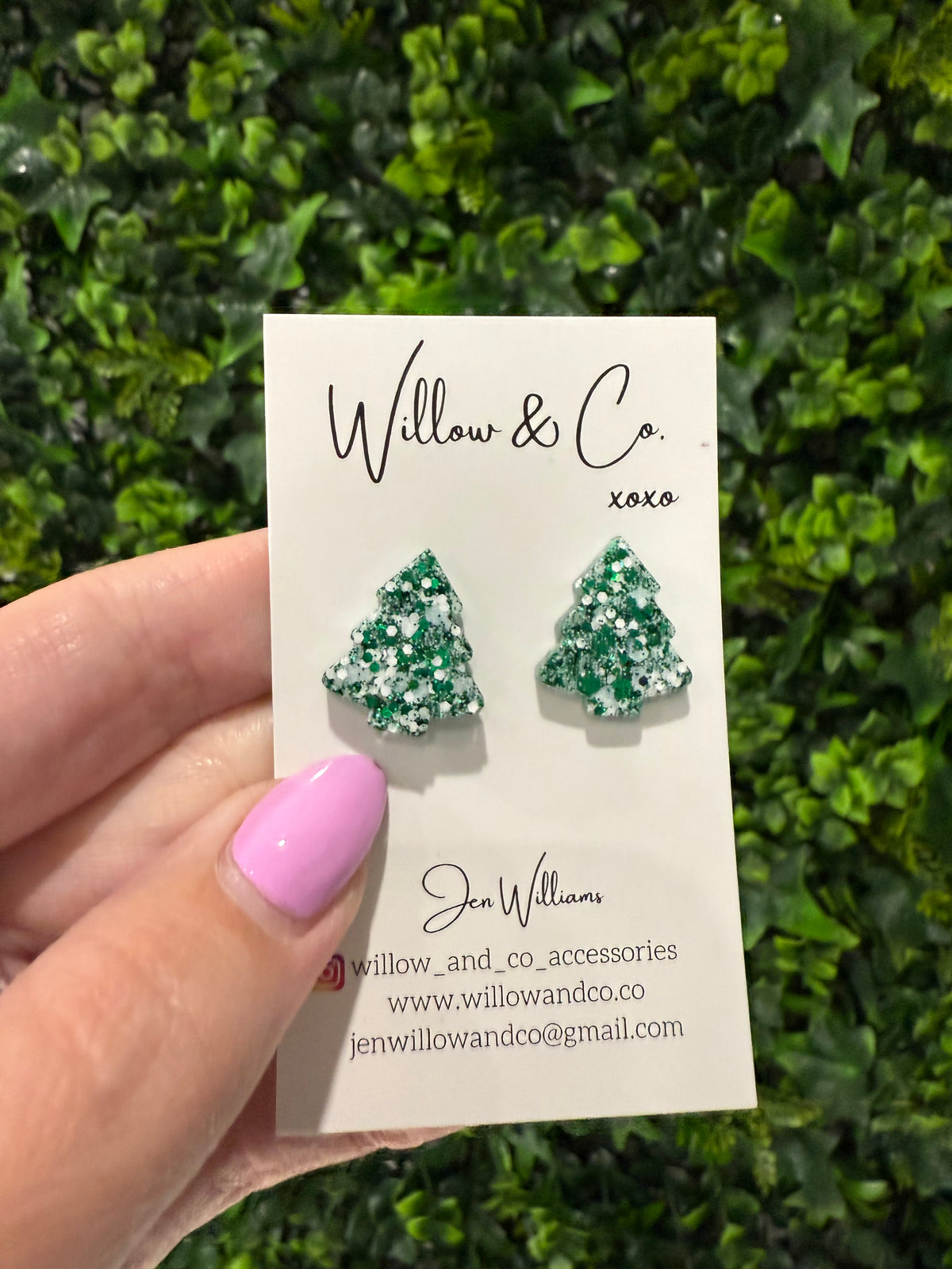 2cm Christmas Tree Stud Artic Pine