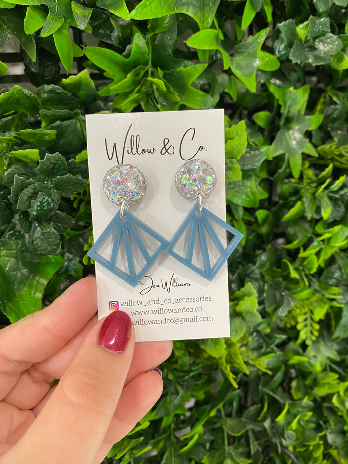 MIDI Art Deco Dangle Kaleidoscope Silver