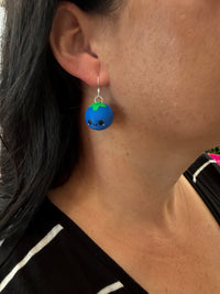 3D Blueberry Dangle Earring