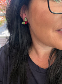 Christmas Holly Studs