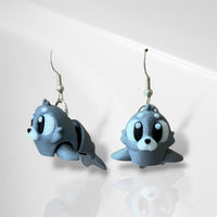 3D Seal Dangle Earrings