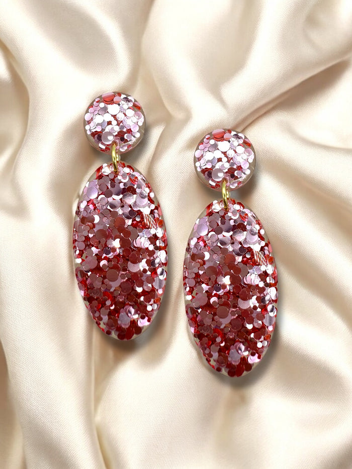 LARGE Oval Dangle Confetti Bloom