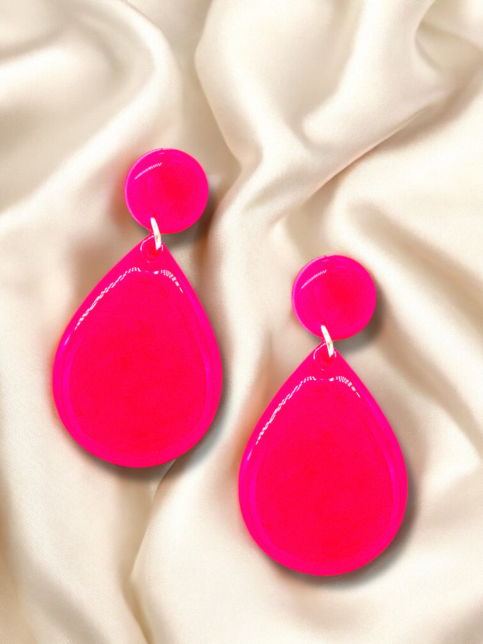 Large Dangle Hot Pink Pop